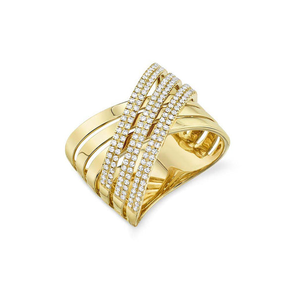 6 Row Split Split Shank Diamond Ring - 1